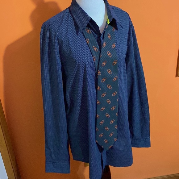 GIORGIO ARMANI Mens Silk Neck Tie Cravatte ~ Blue & Orange~ 58”~ EUC! - Picture 2 of 11